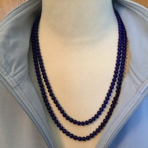 Purple/Blue double strung bead necklace